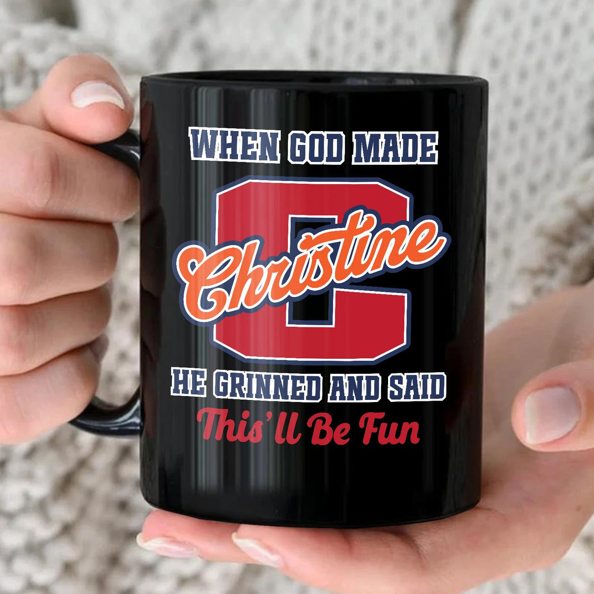When God Made Your Name Personalized Baseball Mug CHRISTINE 13K1 MG07