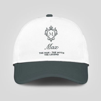 The Man The Myth The Legend Elegant Gray And White Cap MAX 13K1 C170PF