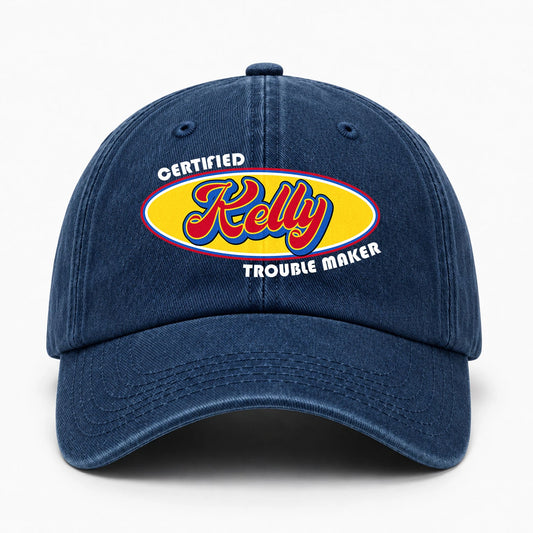 Certified Your Name Trouble Maker Washed Cap KELLY 13K1 C73PF