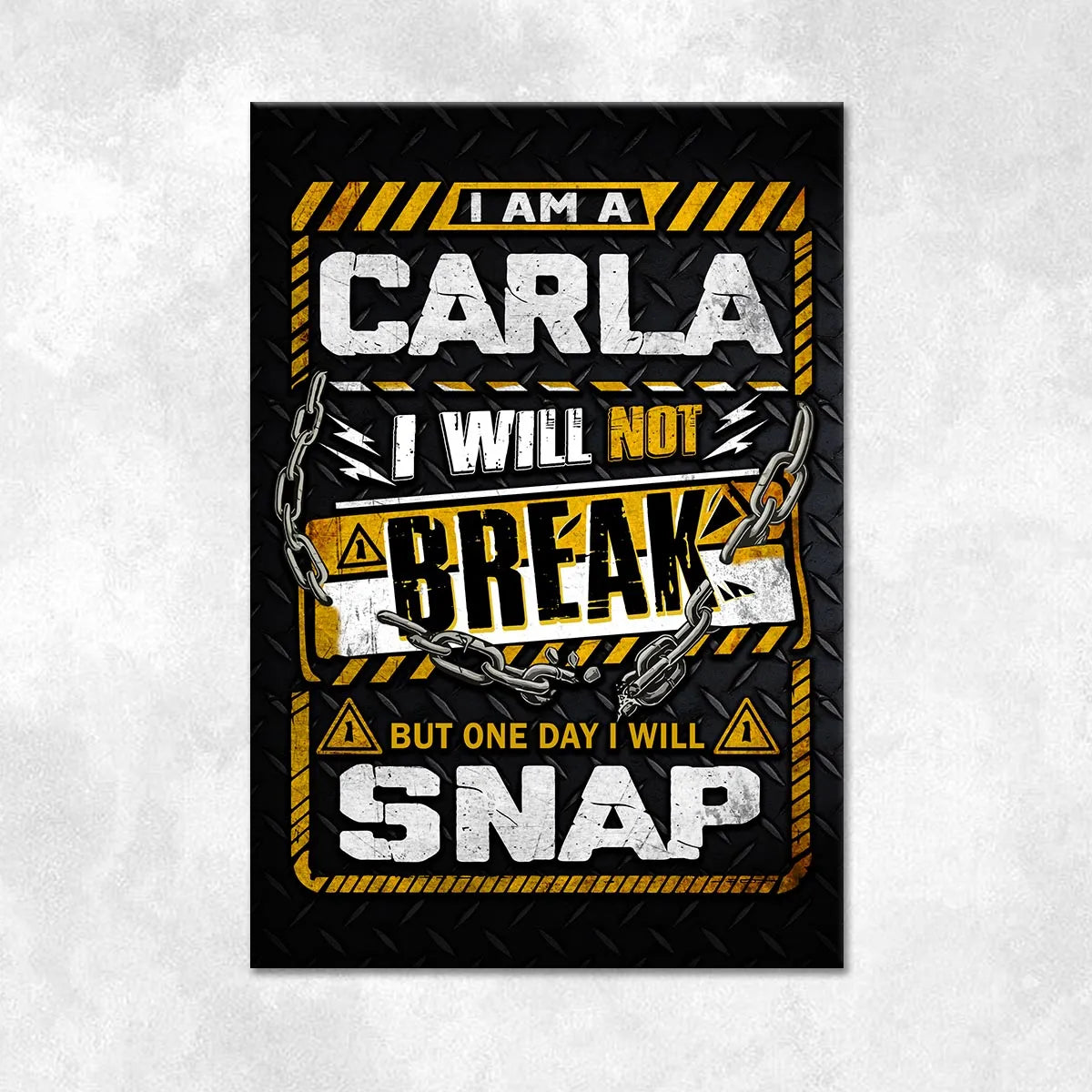 CARLA Motivational Rug – Black & Yellow Quote Carpet for Living Room 13K1-AR1
