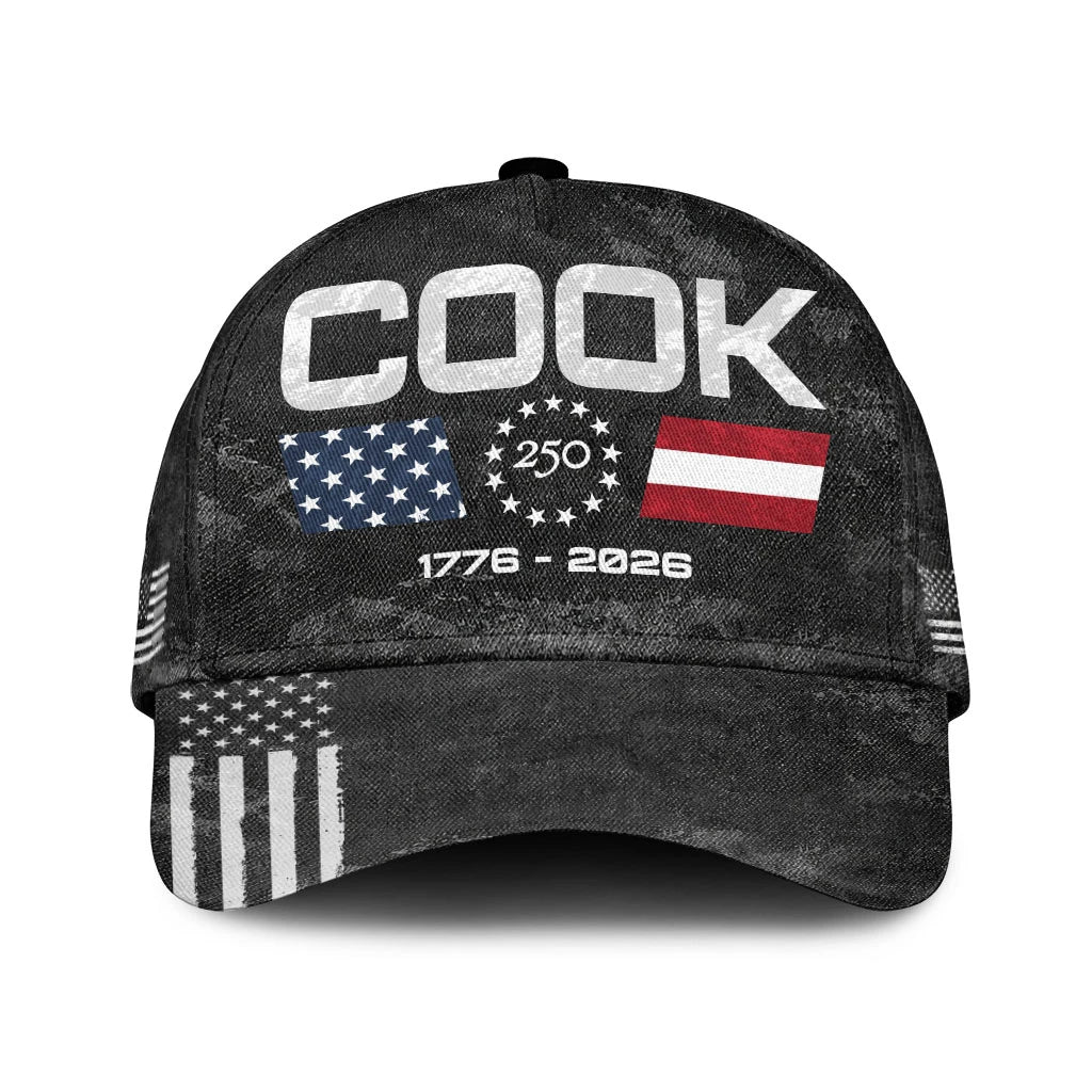 COOK 13K1-C13PF 250th Anniversary Patriotic Baseball Cap 1776–2026
