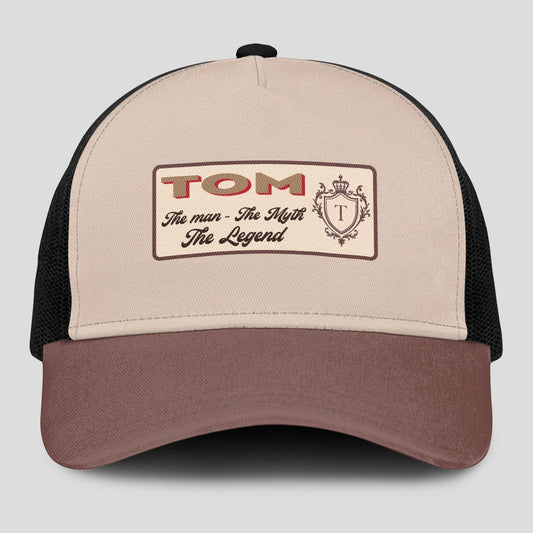 The Man The Myth The Legend Brown And Beige Mesh Cap TOM 13K1 C213PF