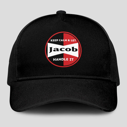 Keep Calm & Let Your Name Handle It Black Mesh Cap JACOB 13K1 C206PF