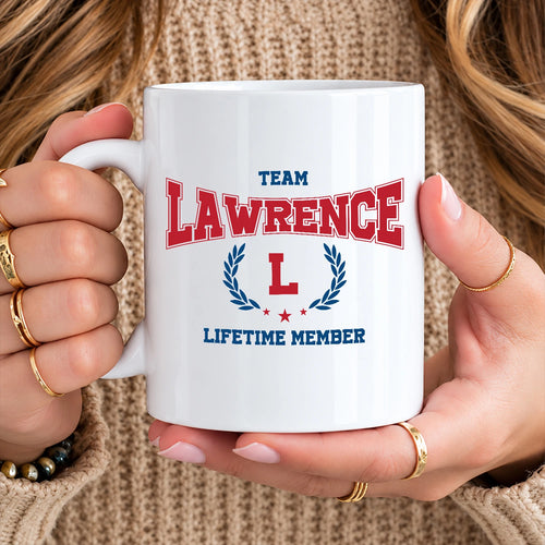 Team Your Name Lifetime Member Sporty Mug LAWRENCE 13K1 MG09