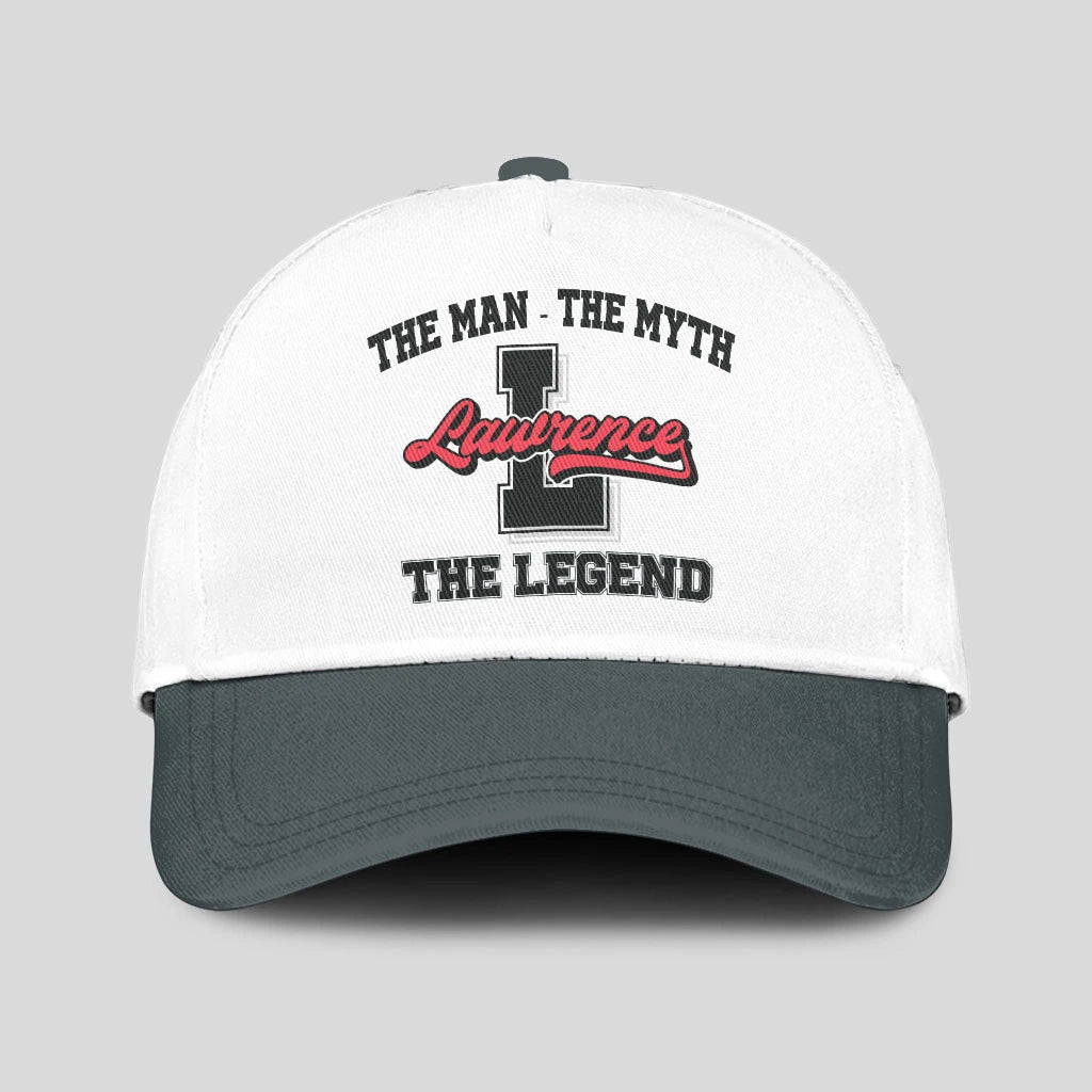 The Man The Myth The Legend Custom Initial Letter And Name Cap LAWRENCE 13K1 C38PF