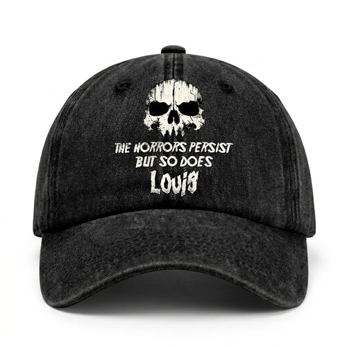 The Horrors Persist But So Does Your Name Cool Skull Washed Cap LOUIS 13K1 C134PF