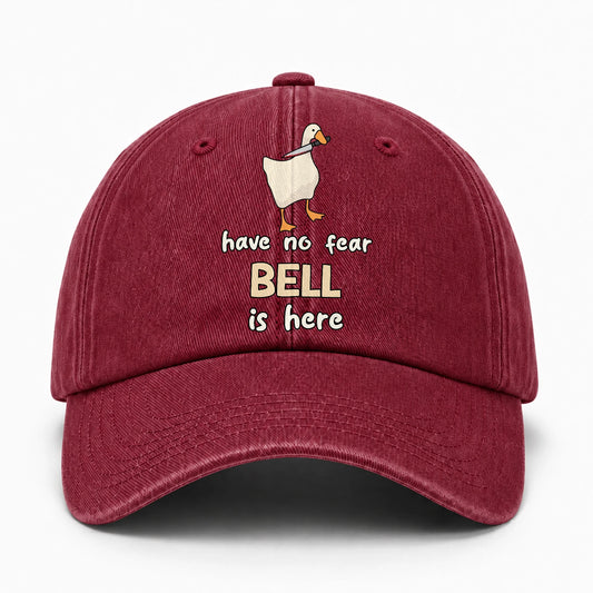 Have No Fear Your Name Is Here Funny Goose Burgundy Washed Cap BELL 13K1 C127PF