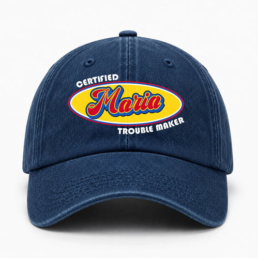 Certified Your Name Trouble Maker Washed Cap MARIA 13K1 C73PF