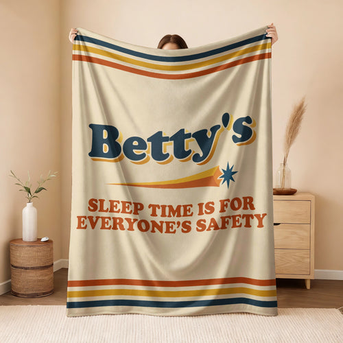 Your Name's Sleep Time Funny Retro Fleece Blanket BETTY 13K1 BK67