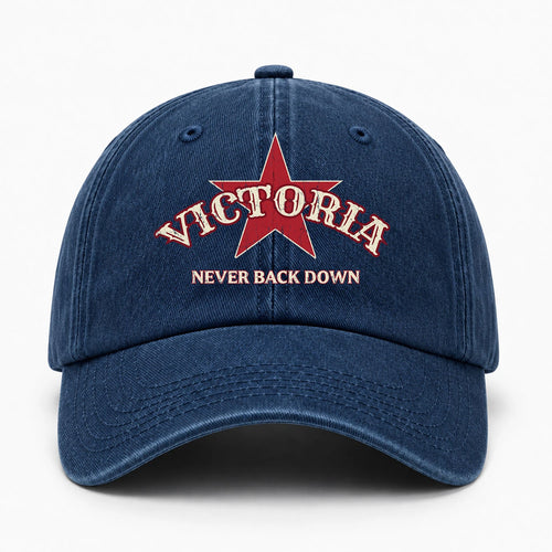 Never Back Down Western Blue Denim Cap VICTORIA 13K1 C61PF