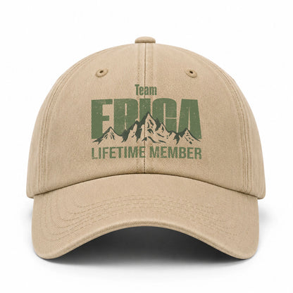 Team Your Name Lifetime Member Mountain Cap ERICA 13K1 C58PF