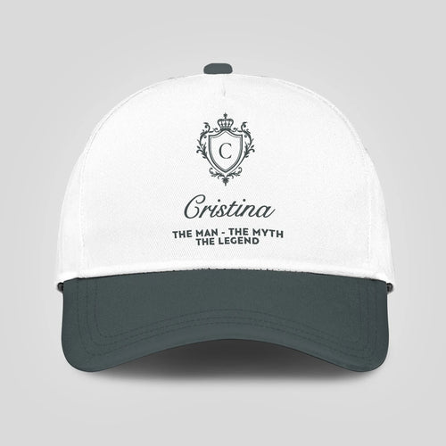 The Man The Myth The Legend Elegant Gray And White Cap CRISTINA 13K1 C170PF