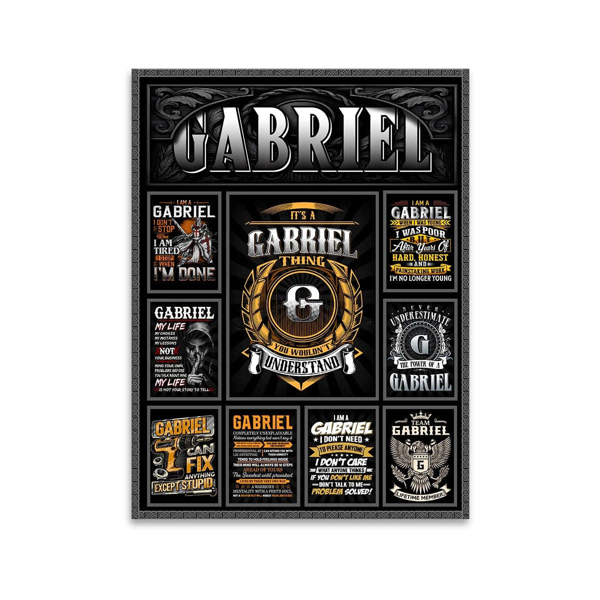 GABRIEL Personalized Sponge Floor Mat – Custom Printed Home Decor 13K1-AR2