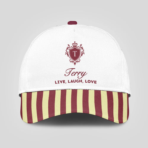 Live Laugh Love Burgundy And Yellow Cap TERRY 13K1 C120PF