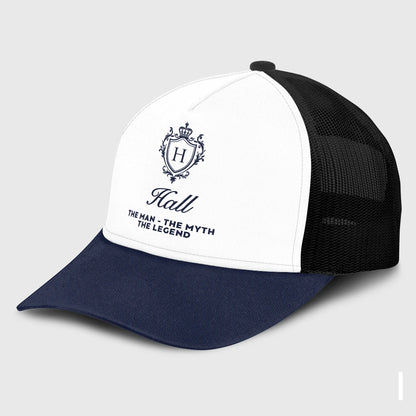 The Man The Myth The Legend Blue And White Baseball Mesh Cap HALL 13K1 C186PF