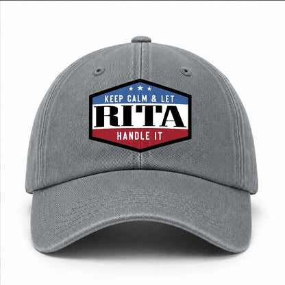 Keep Calm & Let Your Name Handle It Washed Cap RITA 13K1 C87PF