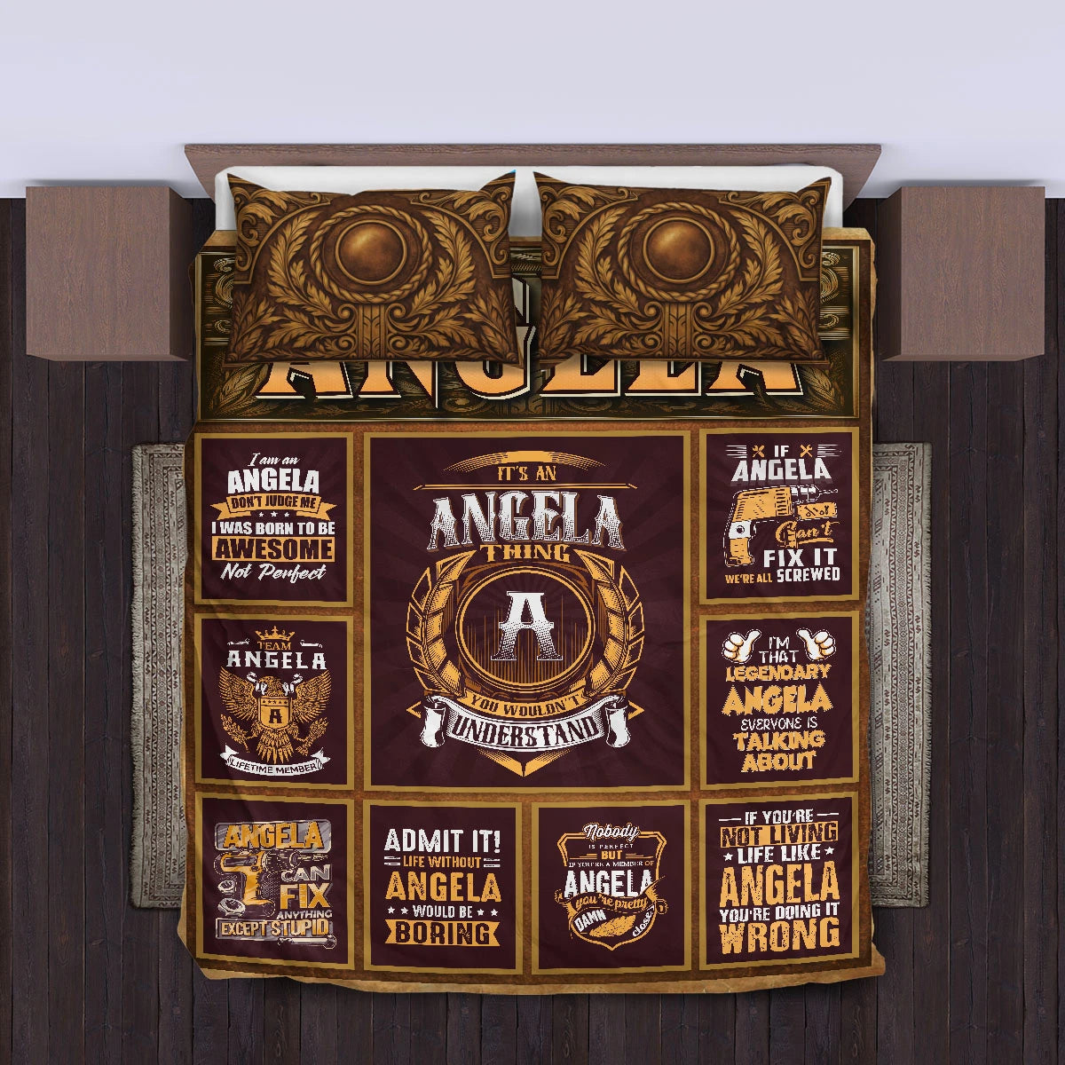 ANGELA Limited Edition Personalized Bedding Set 13K1-BS3