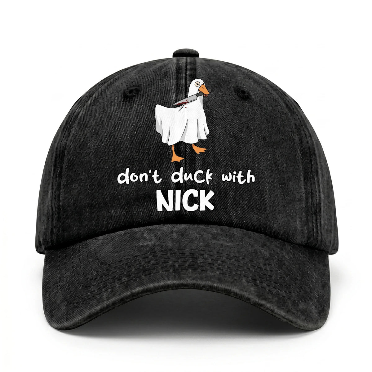 Don't Duck With Your Name Funny Washed Cap NICK 13K1 C129PF
