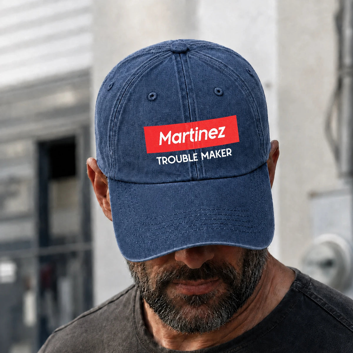 Trouble Maker Red Logo Washed Cap MARTINEZ 13K1 C140PF