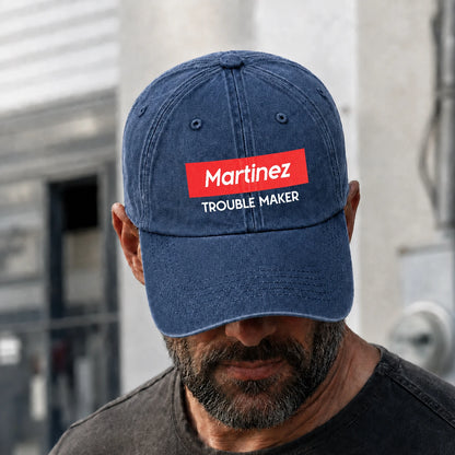 Trouble Maker Red Logo Washed Cap MARTINEZ 13K1 C140PF
