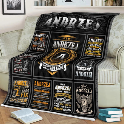 ANDRZEJ Personalized Blanket | Custom Name Cozy Throw Gift 13K5-BK2