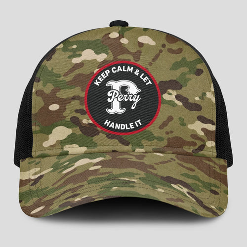 Keep Calm & Let Your Name Handle It Camo Mesh Cap PERRY 13K1 C209PF