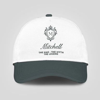 The Man The Myth The Legend Elegant Gray And White Cap MITCHELL 13K1 C170PF