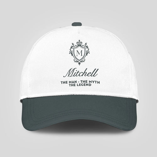 The Man The Myth The Legend Elegant Gray And White Cap MITCHELL 13K1 C170PF