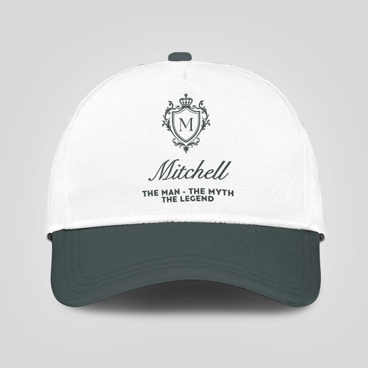 The Man The Myth The Legend Elegant Gray And White Cap MITCHELL 13K1 C170PF