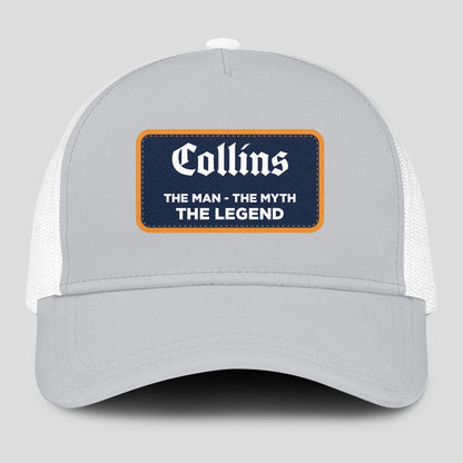 The Man The Myth The Legend Gray Mesh Cap COLLINS 13K1 C204PF