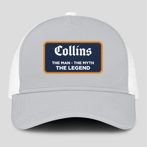The Man The Myth The Legend Gray Mesh Cap COLLINS 13K1 C204PF