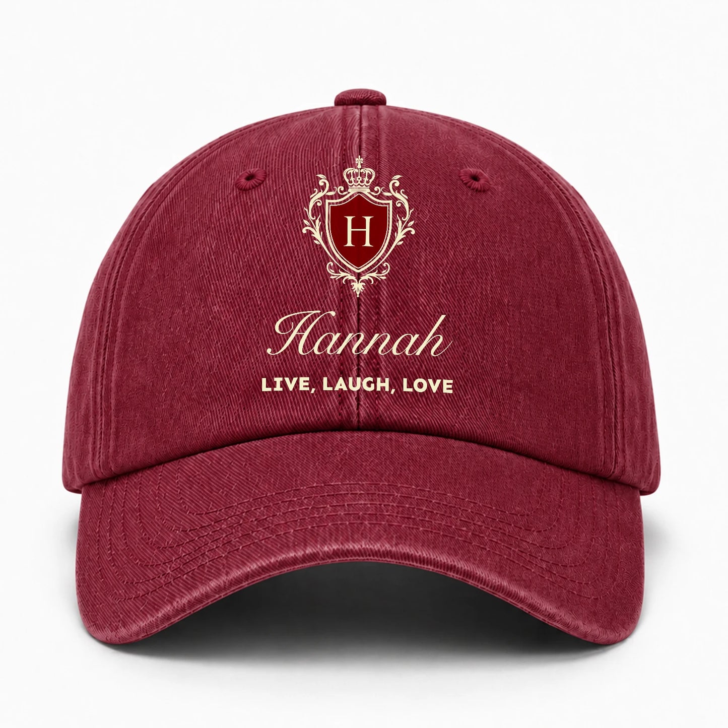 Live Laugh Love Elegant Burgundy Washed Cap HANNAH 13K1 C89PF