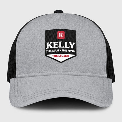 The Man The Myth The Legend Gray Mesh Cap KELLY 13K1 C189PF