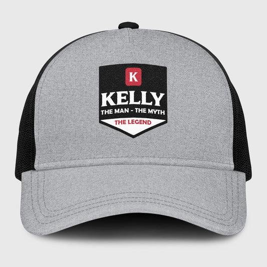 The Man The Myth The Legend Gray Mesh Cap KELLY 13K1 C189PF