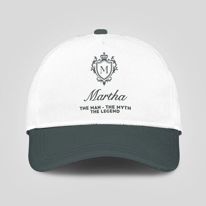 The Man The Myth The Legend Elegant Gray And White Cap MARTHA 13K1 C170PF