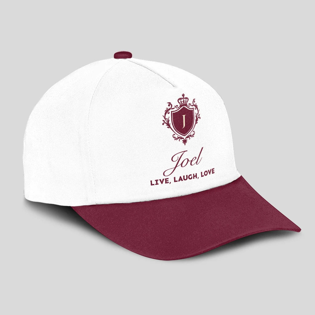 Live Laugh Love Elegant Burgundy And White Cap JOEL 13K1 C88PF