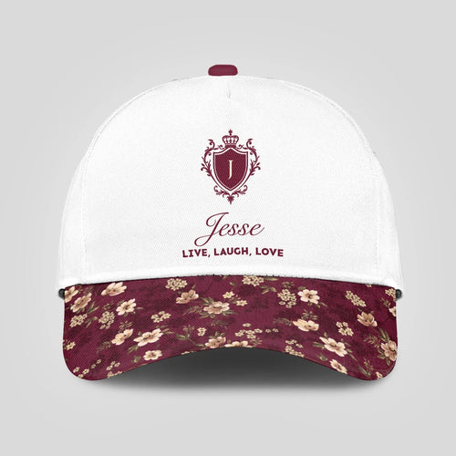 Live Laugh Love Floral Burgundy Cap JESSE 13K1 C112PF