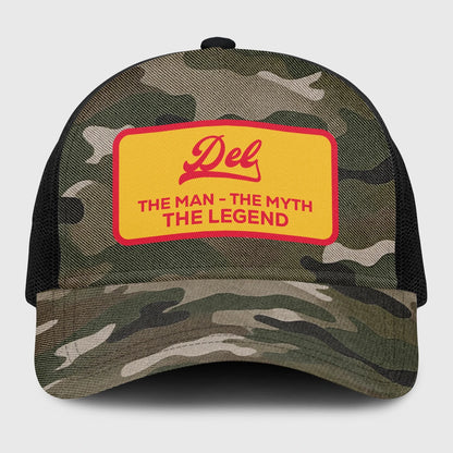 The Man The Myth The Legend Camo Vintage Mesh Cap DEL 13K1 C191PF