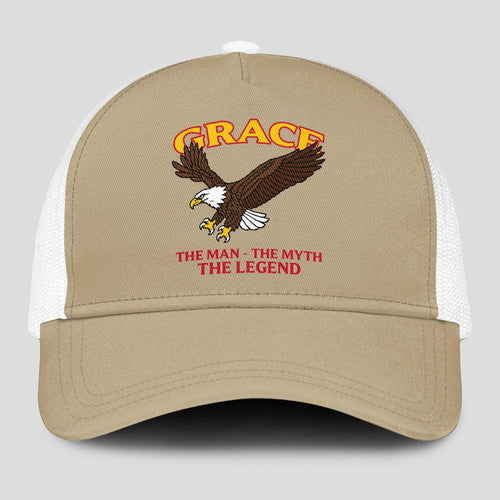 The Man The Myth The Legend Eagle Khaki Mesh Cap GRACE 13K1 C210PF