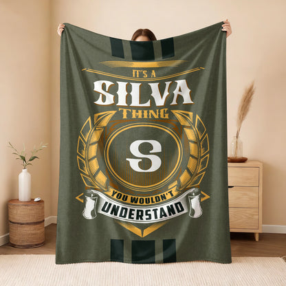 It's A Your Name Thing Olive Green Logo Fleece Blanket SILVA 13K1 BK31
