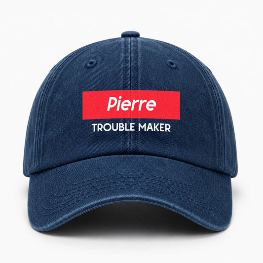 Trouble Maker Red Logo Washed Cap PIERRE 13K1 C140PF