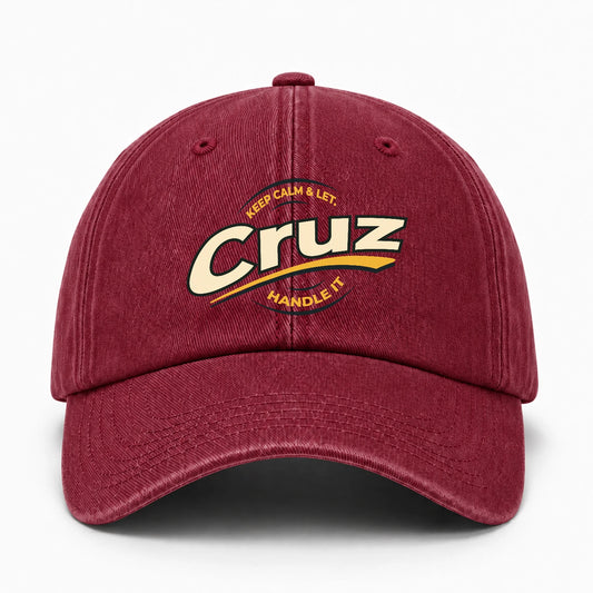 Keep Calm & Let Your Name Handle It Burgundy Washed Cap CRUZ 13K1 C105PF