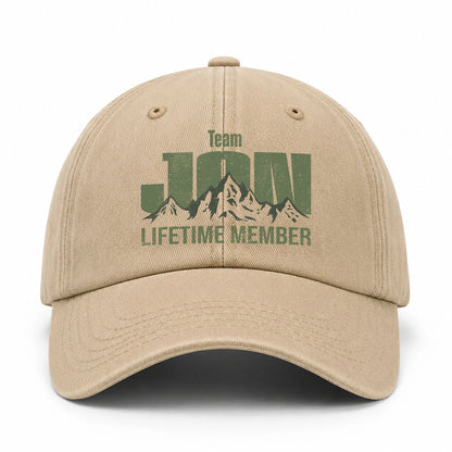 Team Your Name Lifetime Member Mountain Cap JON 13K1 C58PF