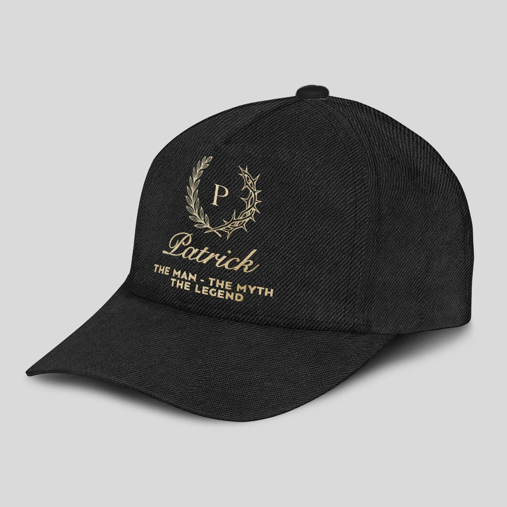 The Man The Myth The Legend God's Crown Black Cap PATRICK 13K1 C175PF