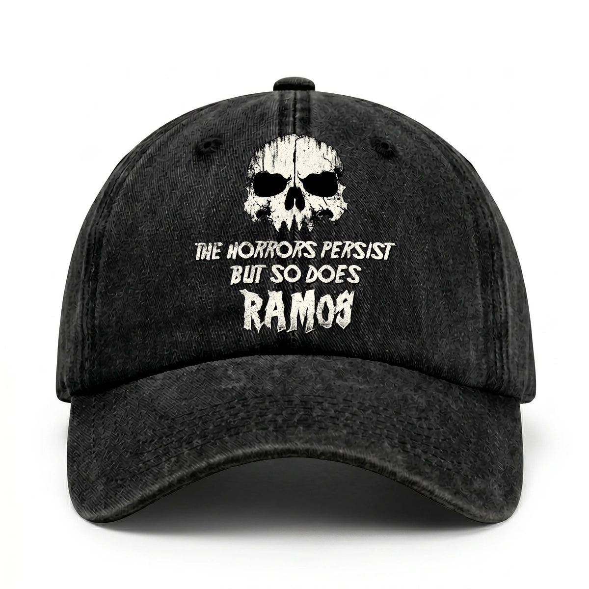 The Horrors Persist But So Does Your Name Cool Skull Washed Cap RAMOS 13K1 C134PF