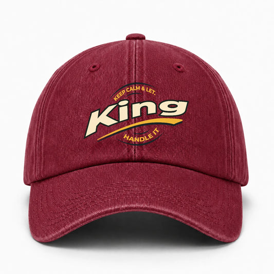 Keep Calm & Let Your Name Handle It Burgundy Washed Cap KING 13K1 C105PF
