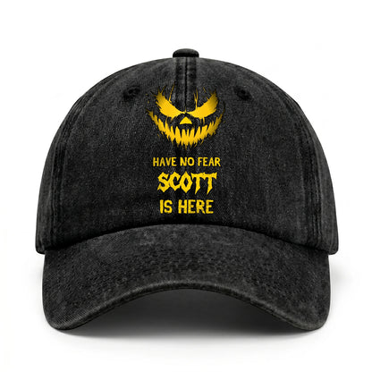 Have No Fear Your Name Is Here Jack O' Lantern Washed Cap SCOTT 13K1 C135PF