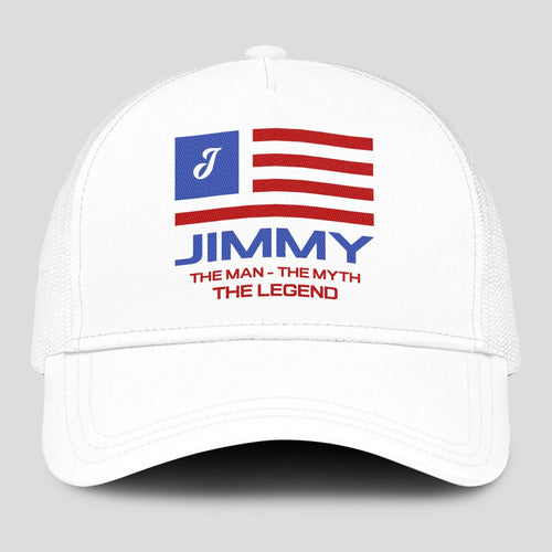 The Man The Myth The Legend America Flag Mesh Cap JIMMY 13K1 C193PF