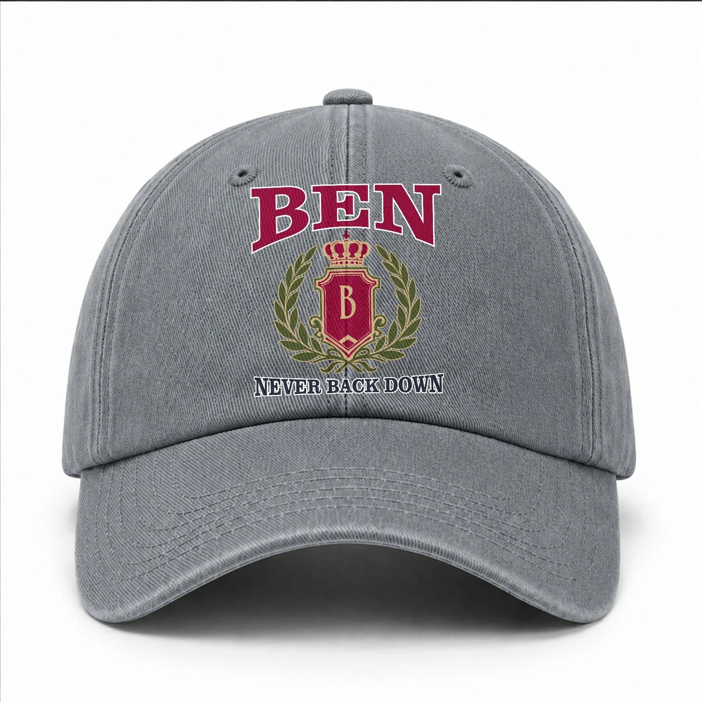 Your Name Never Back Down Royal Washed Cap BEN 13K1 C77PF