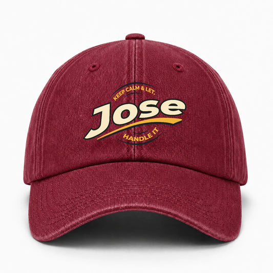 Keep Calm & Let Your Name Handle It Burgundy Washed Cap JOSE 13K1 C105PF